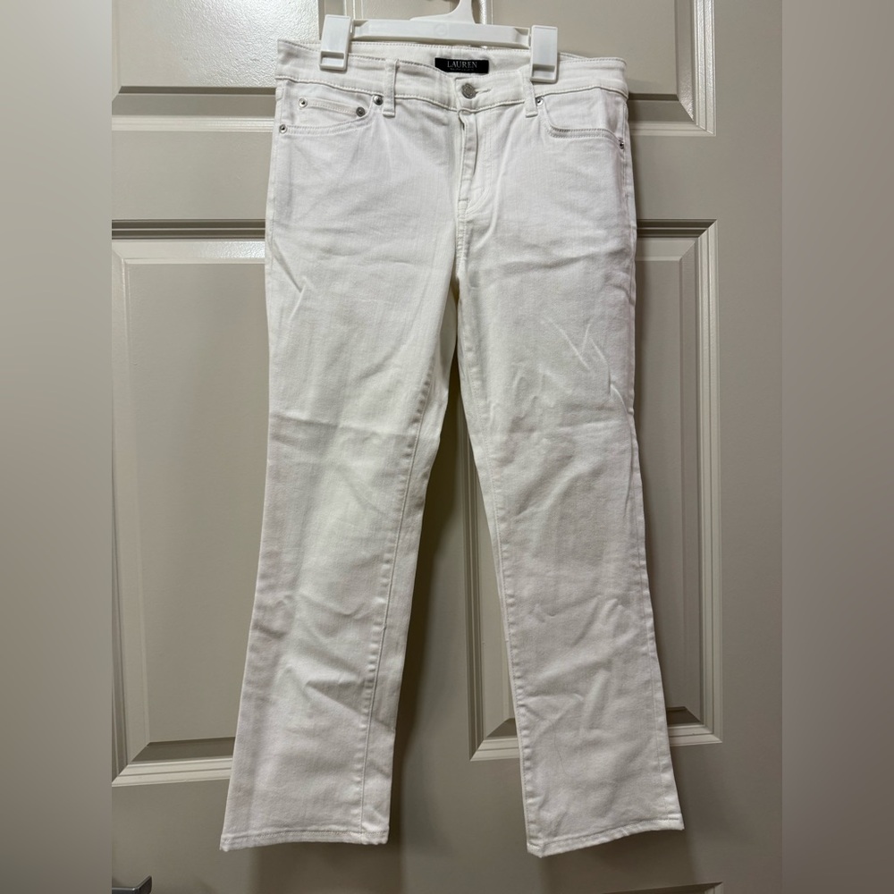 Ralph Lauren Women's White Straight Leg Denim Jeans
